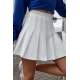 Women White Pleated Basic Mini Skirt MG1455 - Beyaz