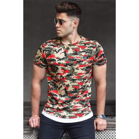 Madmext Men Camouflage Red T-shirt 4480 - Kırmızı