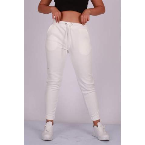 Mad Girls White Sweatpants MG051 - Beyaz