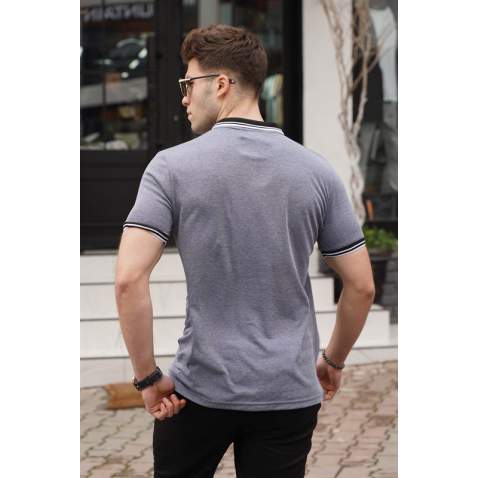 Men Blue Basic Polo T-Shirt - Mavi