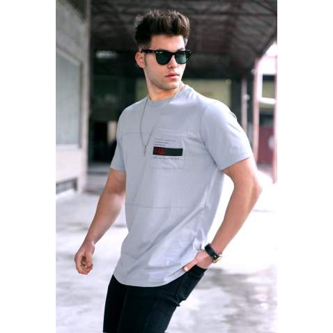 Madmext Men Dye Gray T-shirt 5804 - Boyalı gri