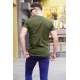 Madmext Khaki Printed T-shirt for Men 4018 - Haki