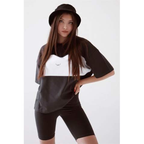 Women Black Oversize Tracksuit MG1536 - Siyah