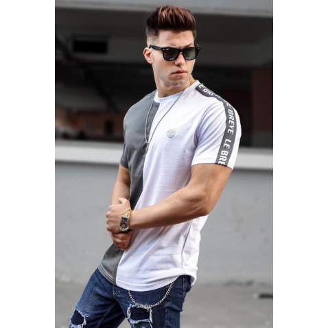 Madmext Men Printed White T-shirt 5398 - Beyaz