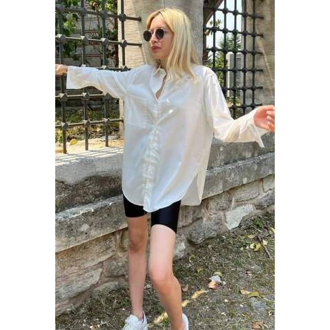 Mad Girls White Shorts & Shirt Set MG1407 - Beyaz