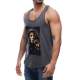 Sleeveless T-Shirt In Bob Marley's Printed and Smoked Color 2634 - Antrasit