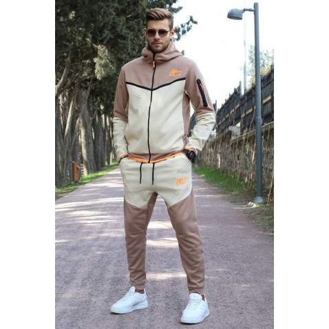 Madmext Men Beige Tracksuit 5697 - Bej