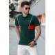 Madmext Men Striped Green Polo T-shirt 5243 - Yeşil