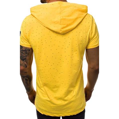 Madmext Yellow Rapped T-shirt with Hood for Men 3069 - Sarı