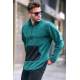 Green Zip Neck Sweatshirt 6018 - Yeşil