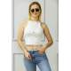 Mad Girls White Crop Top MG361 - Beyaz