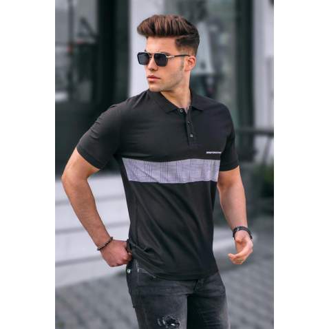 Madmext Men Knitwear Black Polo T-shirt 5212 - Siyah