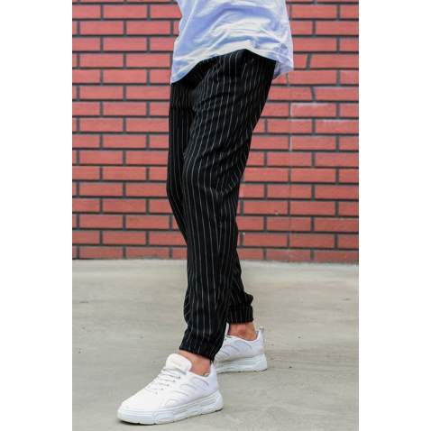 Madmext Black Striped Trouser Mad4084 - Siyah