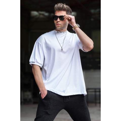 Madmext Men Oversize White T-Shirt 5803 - Beyaz