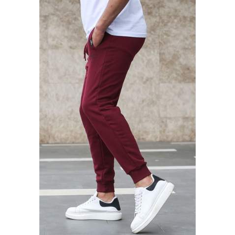 Madmext Men Maroon Plain Sweatpants 4209 - Bordo