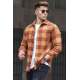 Madmext Men Plaid Orange Shirt 4664 - Turuncu