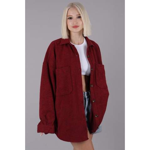 Red Oversized Overshirt MG1562 - Kırmızı