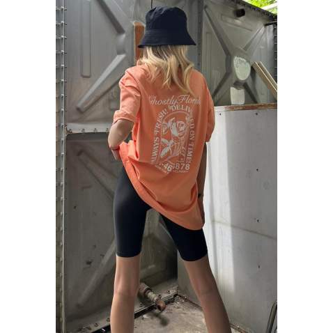 Orange Printed Oversize T-Shirt MG1513 - Turuncu