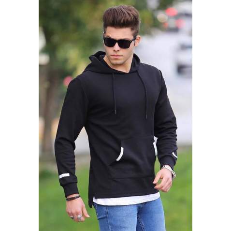 Madmext Black Basic Hoodie 4160 - Siyah