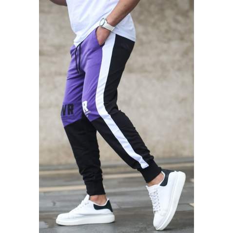 Madfmext Purple Printed Sweatpants 2904 - Mor