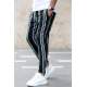 Madmext Black-Khaki Striped Sweatpants 4086 - Haki