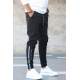 Madmext Men Printed Black Sweatpants 4213 - Siyah