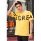 Madmext Yellow Printed T-shirt for Men 3034 - Sarı