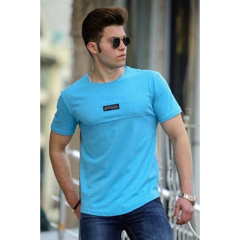 Madmext Turquoise Basic T-shirt for Men 4547 - Turkuaz