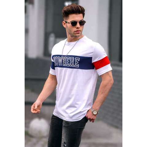 Men Printed White T-Shirt 5850 - Beyaz