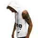 Madmext Men White Hoodie Vest 2563 - Beyaz