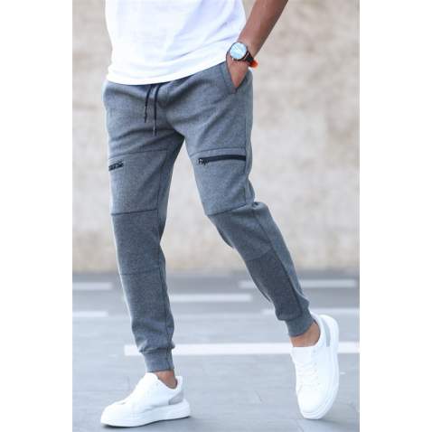 Madmext Anthracite Basic Cuffed Sweatpants 4827 - Antrasit