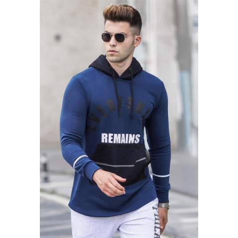 Madmext Men Navy Blue Sweatshirt 2699 - Lacivert