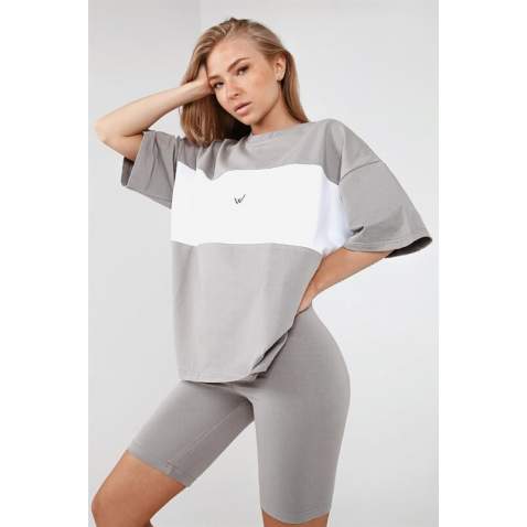 Women Dye Gray Oversize Tracksuit MG1536 - Boyalı gri