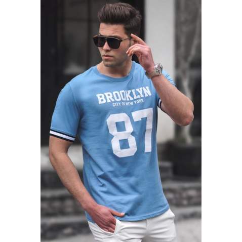 Madmext Men Blue T-shirt 5230 - Mavi