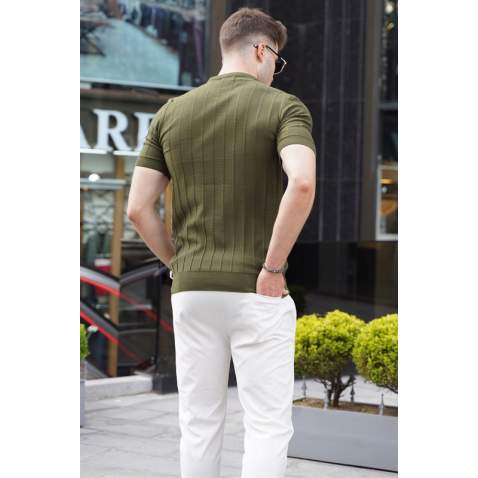 Madmext Men Khaki T-Shirt 5684 - Haki