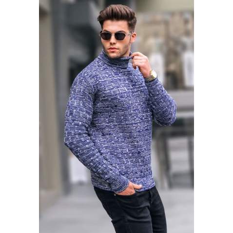 Light Navy Blue Knitwear Sweater 5758 - Açık lacivert