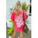 Mad Girls Printed Pink T-shirt MG1419 - Pembe