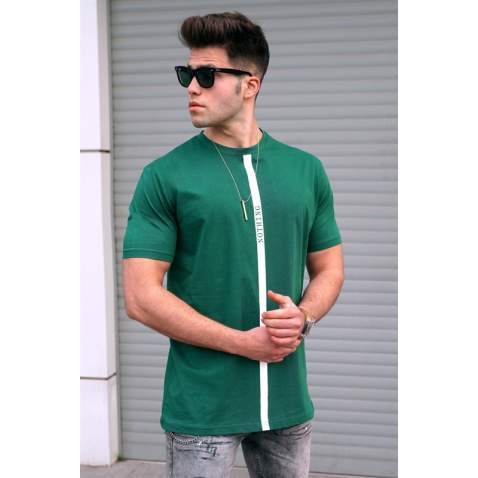 Madmext Men Printed Dark Green T-shirt 5378 - Koyu yeşil