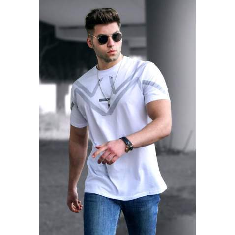 Madmext Men White T-shirt 5369 - Beyaz