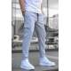 Men Striped Gray Cargo Trousers - Gri