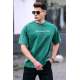 Men Printed Green Oversize T-Shirt - Yeşil