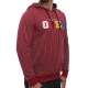 Burgundy Hooded Sweatshirt - Stripe Detailed 2788 - Bordo