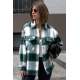 Mad Girls Oversize Green Lumberjack Shirt MG042 - Yeşil