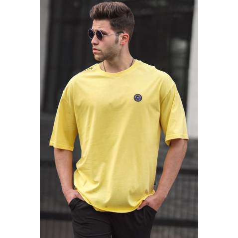 Madmext Men Oversize Yellow T-shirt 5218 - Sarı