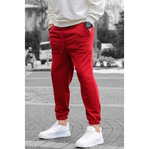 Men Maroon Basic Jogger Trousers - Bordo