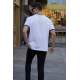 Men Printed White Regular Fit T-Shirt 5884 - Beyaz