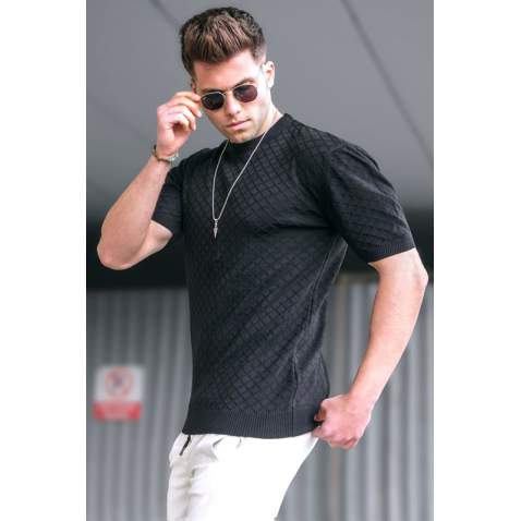 Madmext Men Black T-Shirt 5683 - Siyah