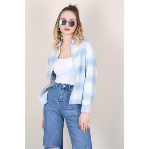 Mad Girls Blue Lumberjack Shirt MG1200 - Mavi