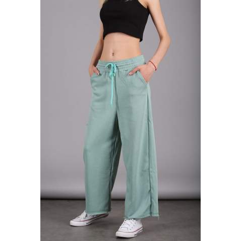 Mad Girls Mint Green Bell Bottom Sweatpants MG1100 - Mint yeşili