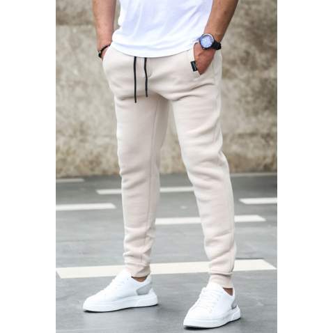 Madmext Men Beige Plain Sweatpants 4210 - Bej